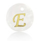 Schelp hanger 15mm letter E Gold-white